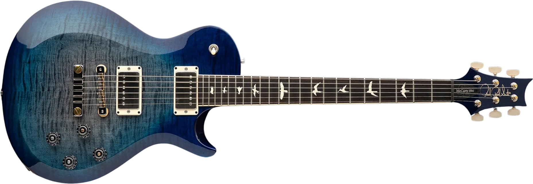 Prs S2 Mccarty 594 Singlecut Usa 2h 58/15lt Ht Rw - Faded Gray Black Blue Burst - Single cut electric guitar - Main picture