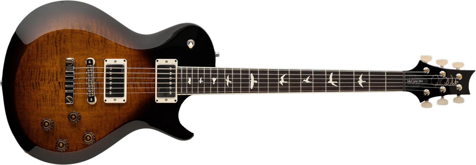 Prs S2 Mccarty 594 Singlecut Usa 2h 58/15lt Ht Rw - Black Amber - Single cut electric guitar - Main picture