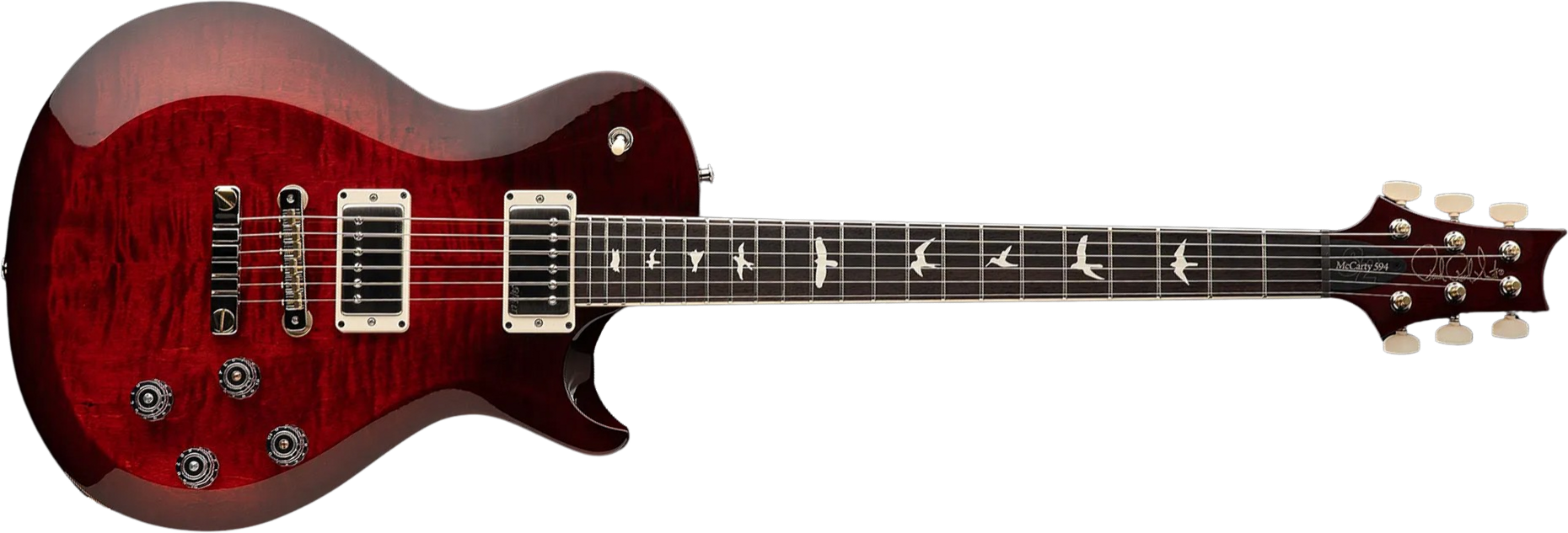 Prs S2 Mccarty 594 Singlecut Usa 2h 58/15lt Ht Rw - Fire Red Burst - Single cut electric guitar - Main picture