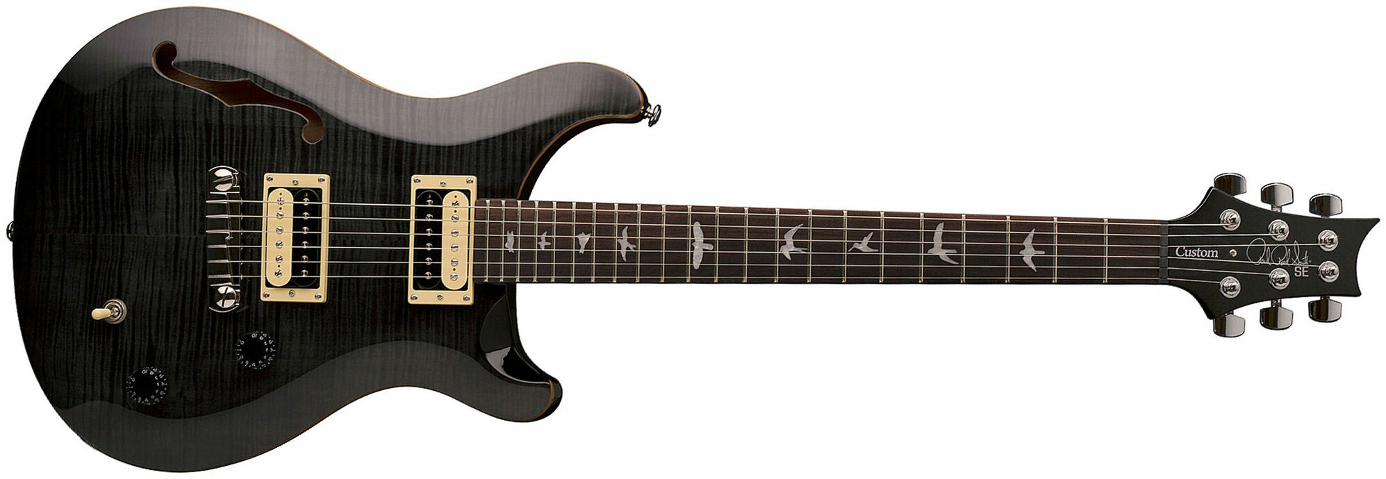 Prs Se Custom 22 Semi-hollow 2017 Hh Ht Rw - Gray Black - Semi-hollow electric guitar - Main picture