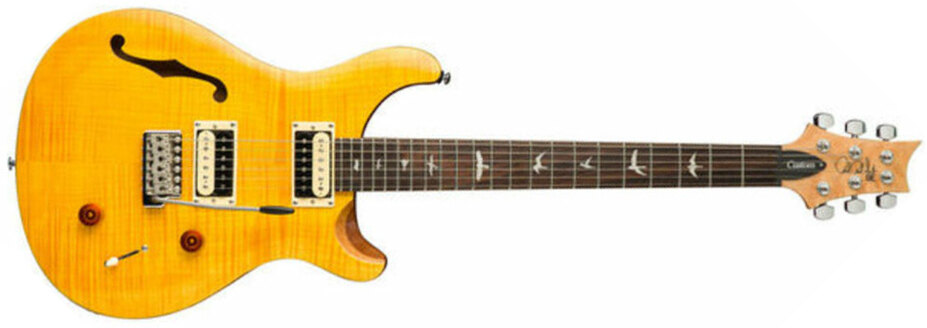 Prs Se Custom 22 Semi-hollow 2021 Hh Trem Rw +housse - Santana Yellow - Semi-hollow electric guitar - Main picture