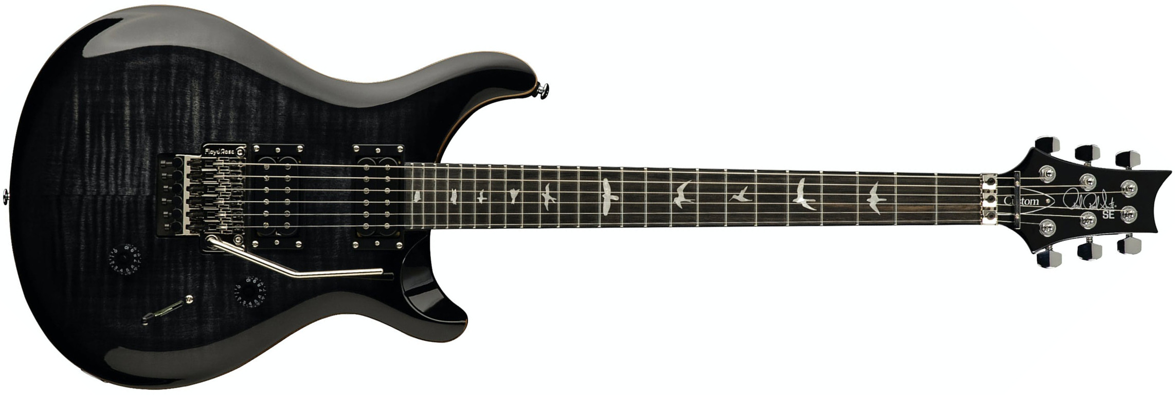 Prs Se Custom 24 Floyd 2023 2h Fr Eb - Charcoal Burst - Double cut electric guitar - Main picture