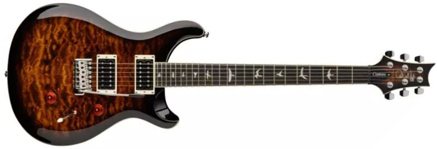 Prs Se Custom 24 Quilt 2h Trem Eb - Black Gold Burst - Double cut electric guitar - Main picture