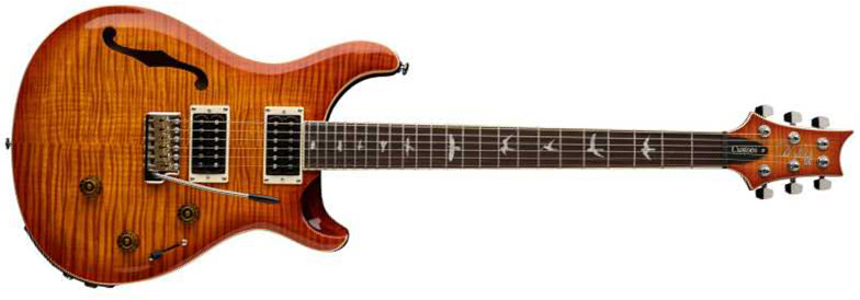 Prs Se Custom 24 Semi Hollow Piezo 2h Ht Rw - Vintage Sunburst - Semi-hollow electric guitar - Main picture