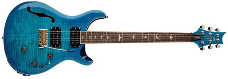 Prs Se Custom 24 Semi Hollow Piezo 2h Ht Rw - Lake Blue - Semi-hollow electric guitar - Main picture