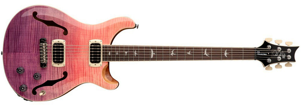Prs Se Ed Sheeran Hollowbody I Piezo Baritone Signature Baryton 2h Ht Rw - Pink Ombre - Baritone guitar - Main picture