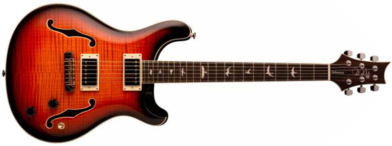 Prs Se Hollowbody Ii 2020 Hh Trem Eb +etui - Tri-color Sunburst - Semi-hollow electric guitar - Main picture