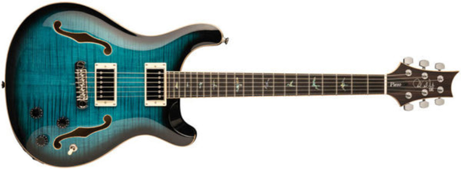 Prs Se Hollowbody Ii Piezo 2020 Hh Trem Eb - Peack Blue Smokeburst - Semi-hollow electric guitar - Main picture