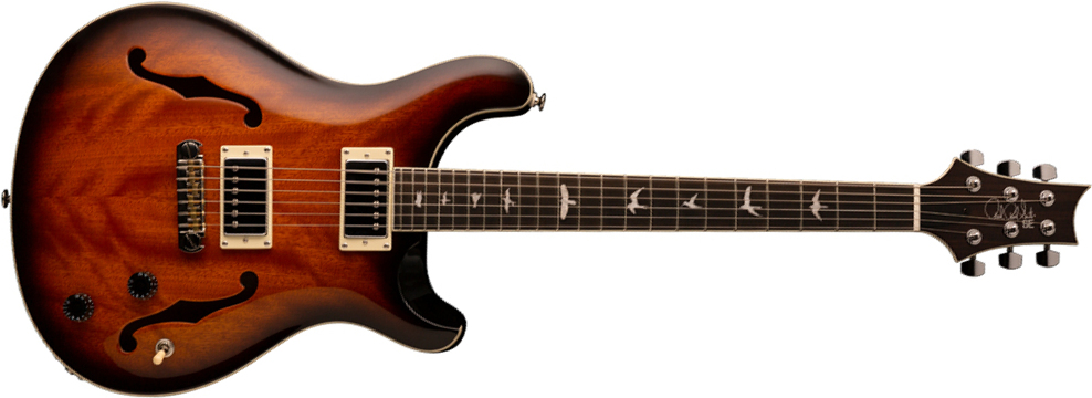 Prs Se Hollowbody Standard 2020 Hh Ht Eb - Tobacco Sunburst - Double cut electric guitar - Main picture