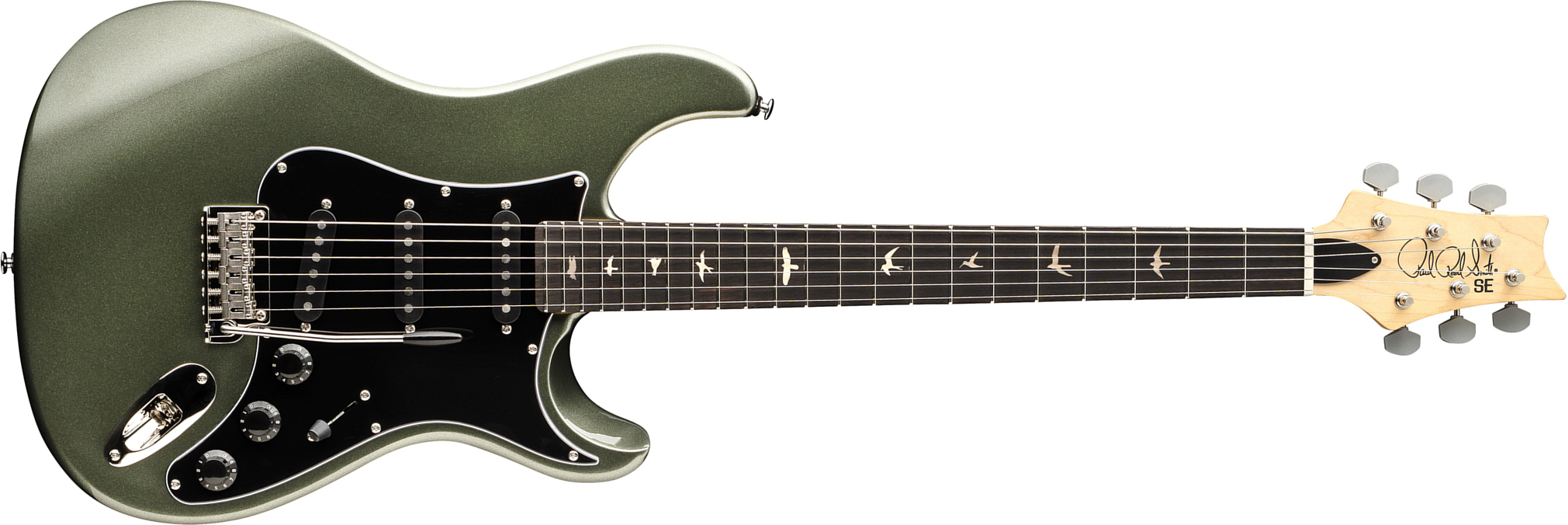 Prs Silver Sky Defender Se Ltd Signature 3s Trem Rw - Woolstone Green - Str shape electric guitar - Main picture