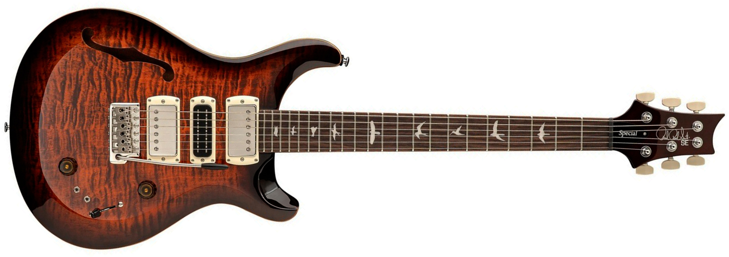 Prs Special Semi Hollow Se (wing Tuners) 2h Ht Rw - Orange Tiger Smokeburst - Semi-hollow electric guitar - Main picture