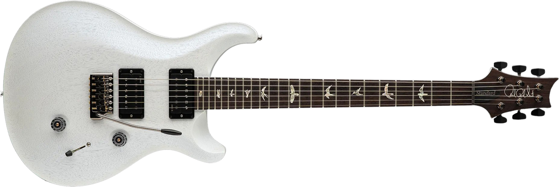 Prs Standard 24 Usa 2h Trem Rw - Satin Pearl White - Double cut electric guitar - Main picture
