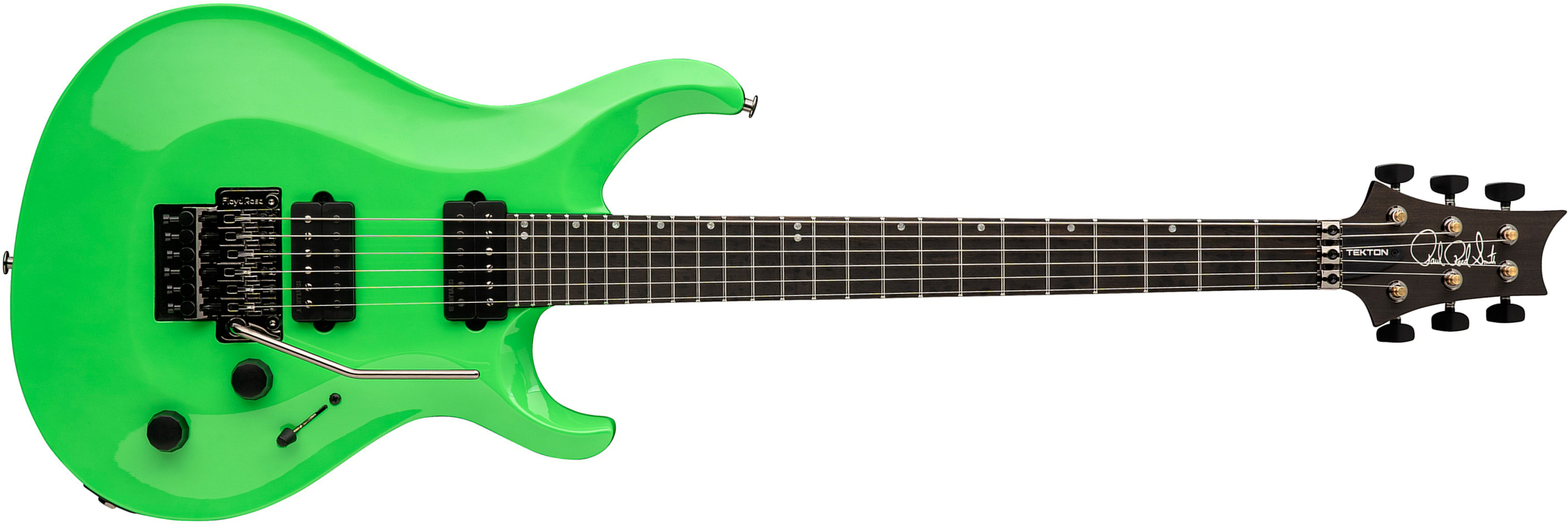 Prs Tekton Floyd Usa 2h Fr Eb - Neon Green - Double cut electric guitar - Main picture