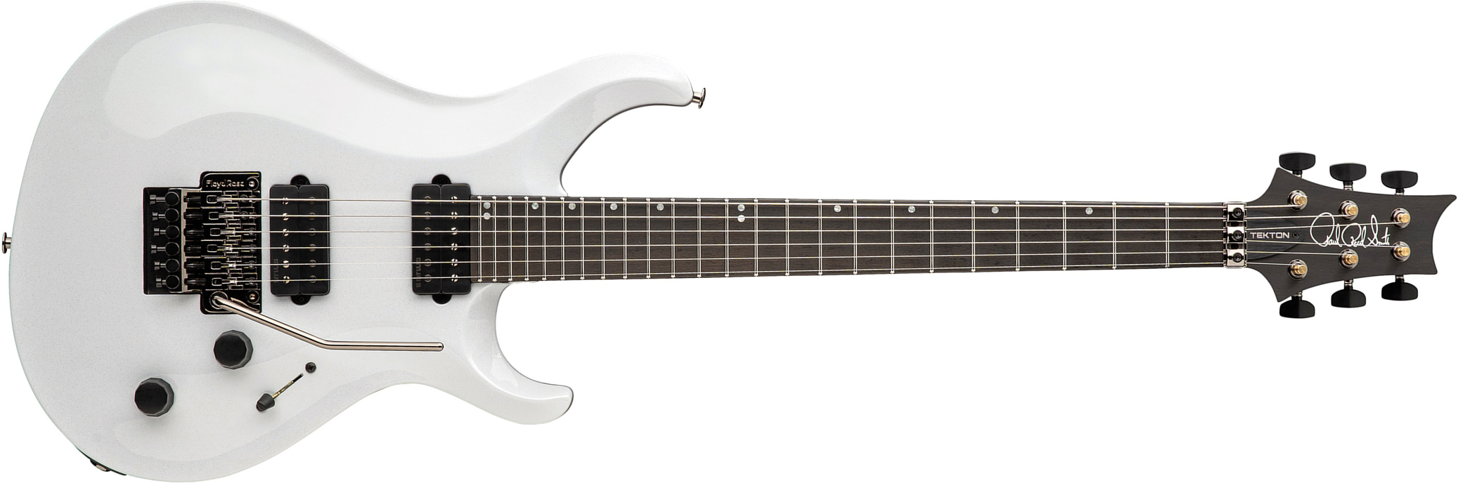 Prs Tekton Floyd Usa 2h Fr Eb - White Holoflake - Double cut electric guitar - Main picture