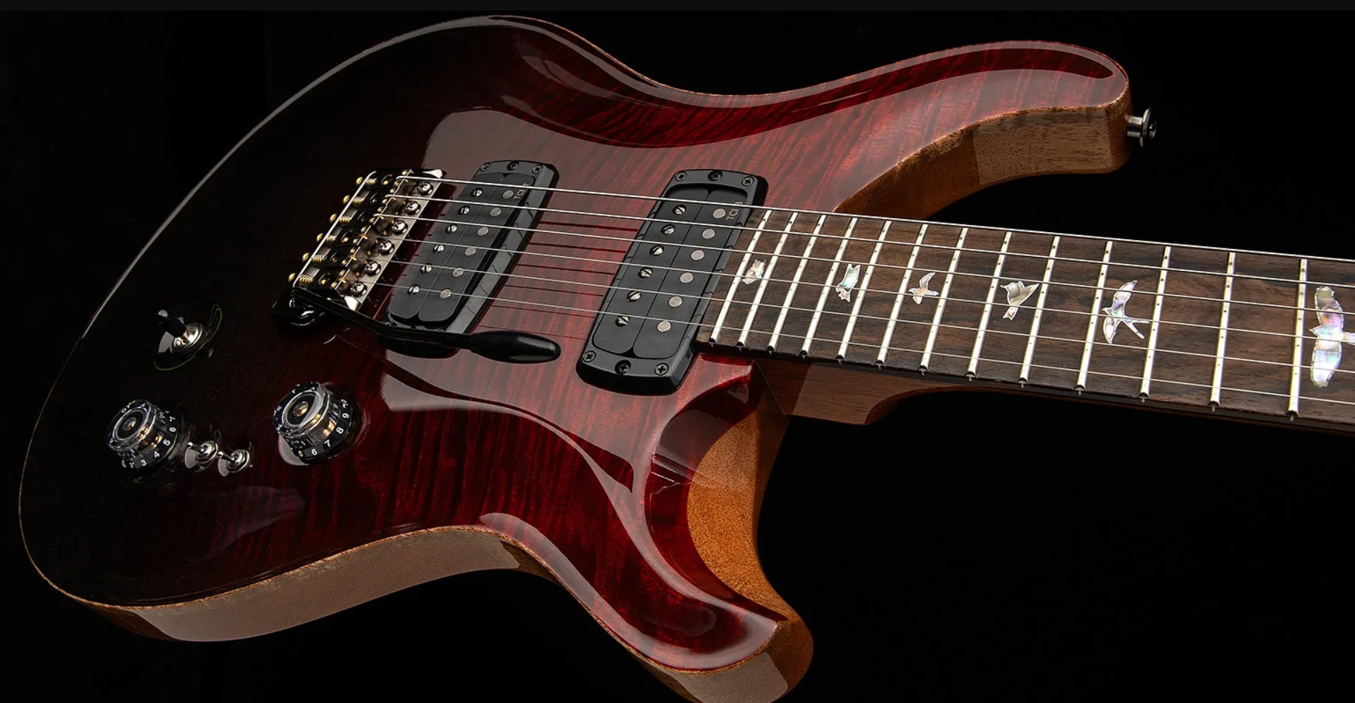 Prs Custom 24-08 Mango Top Ltd Usa 2h Trem Rw - Fire Red Gray/black Fade - Double cut electric guitar - Variation 1