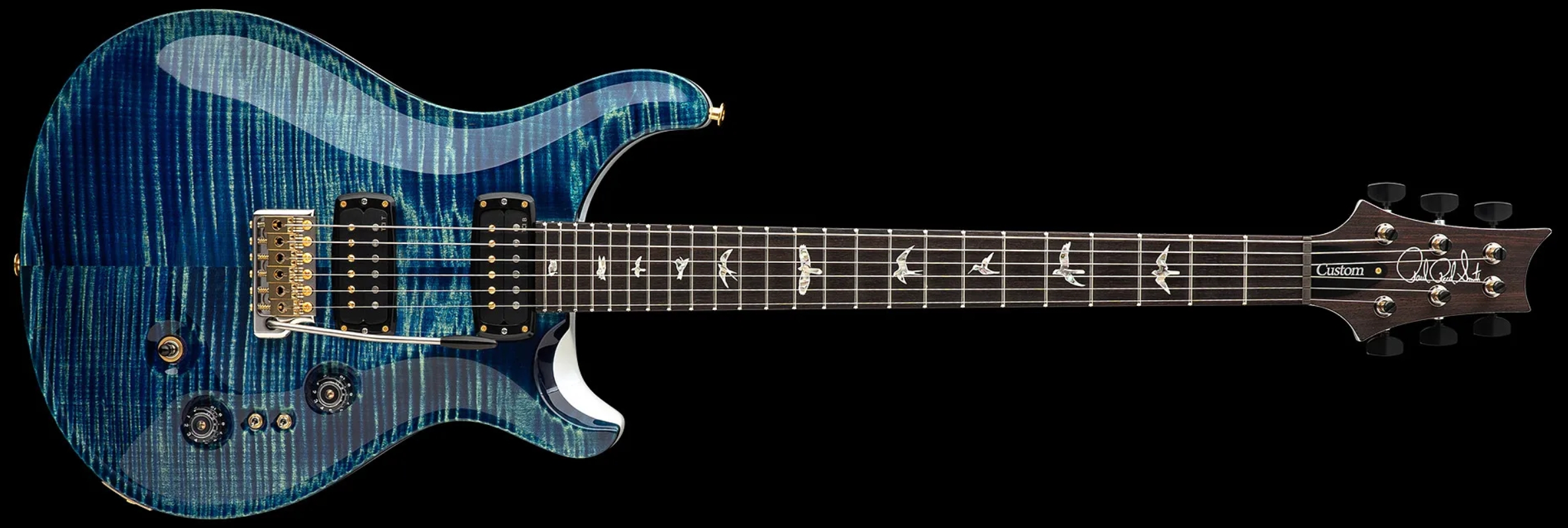 Prs Custom 24-08 Usa 2h Tci Trem Rw - River Blue Pearl - Double cut electric guitar - Variation 1