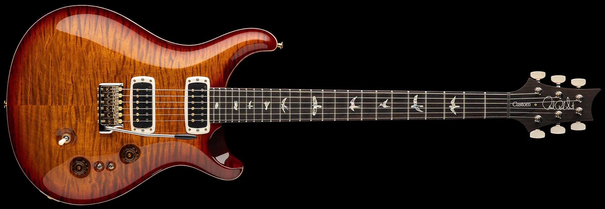 Prs Custom 24-08 Usa 2h Tci Trem Rw - Dark Cherry Sunburst - Double cut electric guitar - Variation 2
