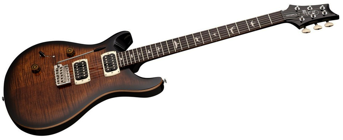 Prs Custom 24 Lh Se (wing Tuners) Gaucher 2h Trem Rw - Black Gold Sunburst - Left-handed electric guitar - Variation 2