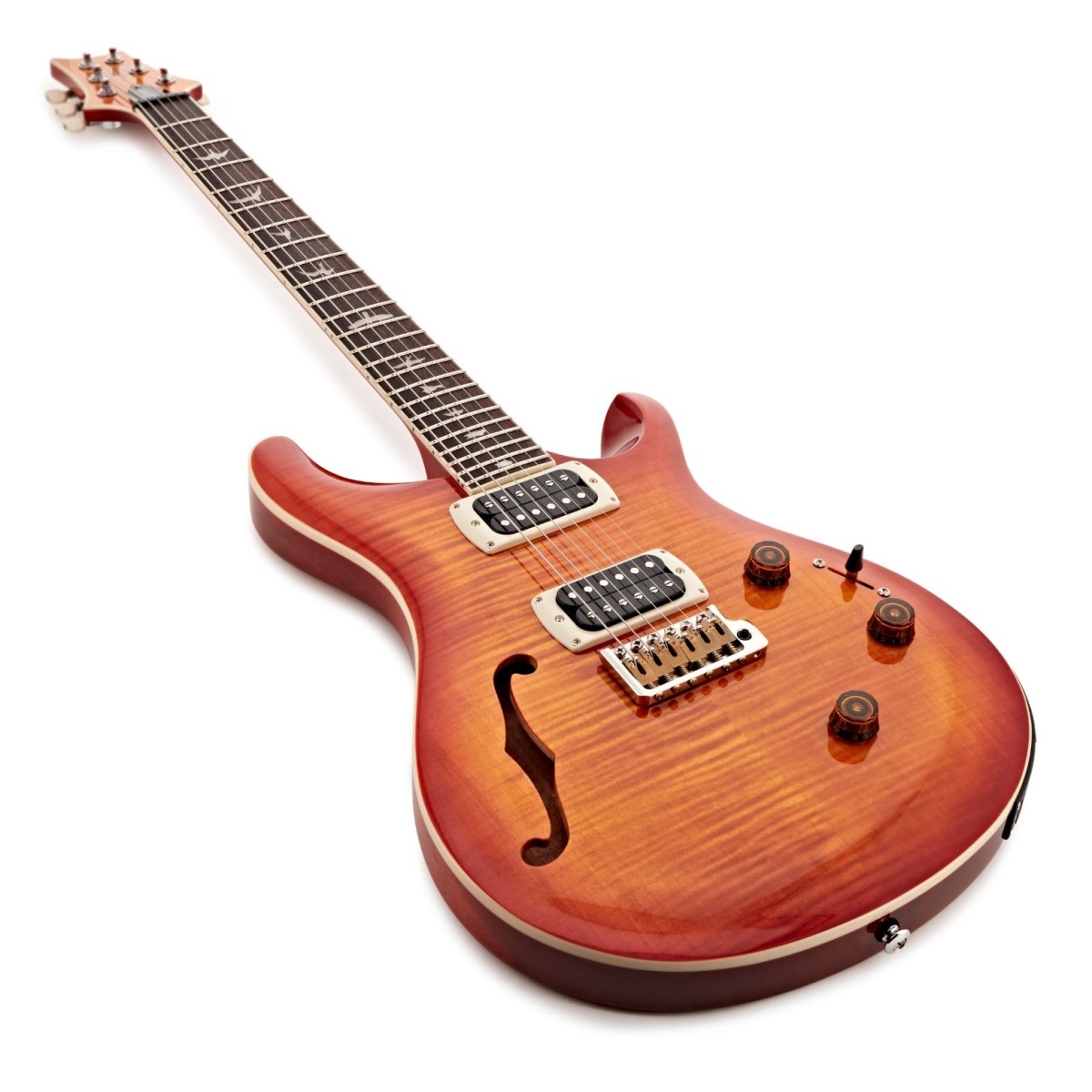 Prs Custom 24 Semi Hollow Piezo Se (wing Tuners) 2h Ht Rw - Vintage Sunburst - Semi-hollow electric guitar - Variation 1