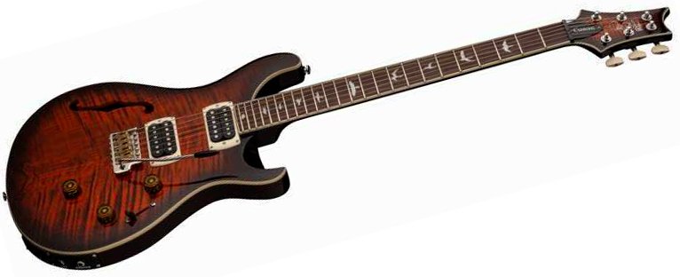 Prs Custom 24 Semi Hollow Piezo Se (wing Tuners) 2h Ht Rw - Orange Tiger Smokeburst - Semi-hollow electric guitar - Variation 2