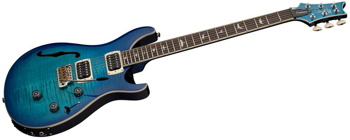 Prs Custom 24 Semi Hollow Piezo Se (wing Tuners) 2h Ht Rw - Lake Blue - Semi-hollow electric guitar - Variation 2