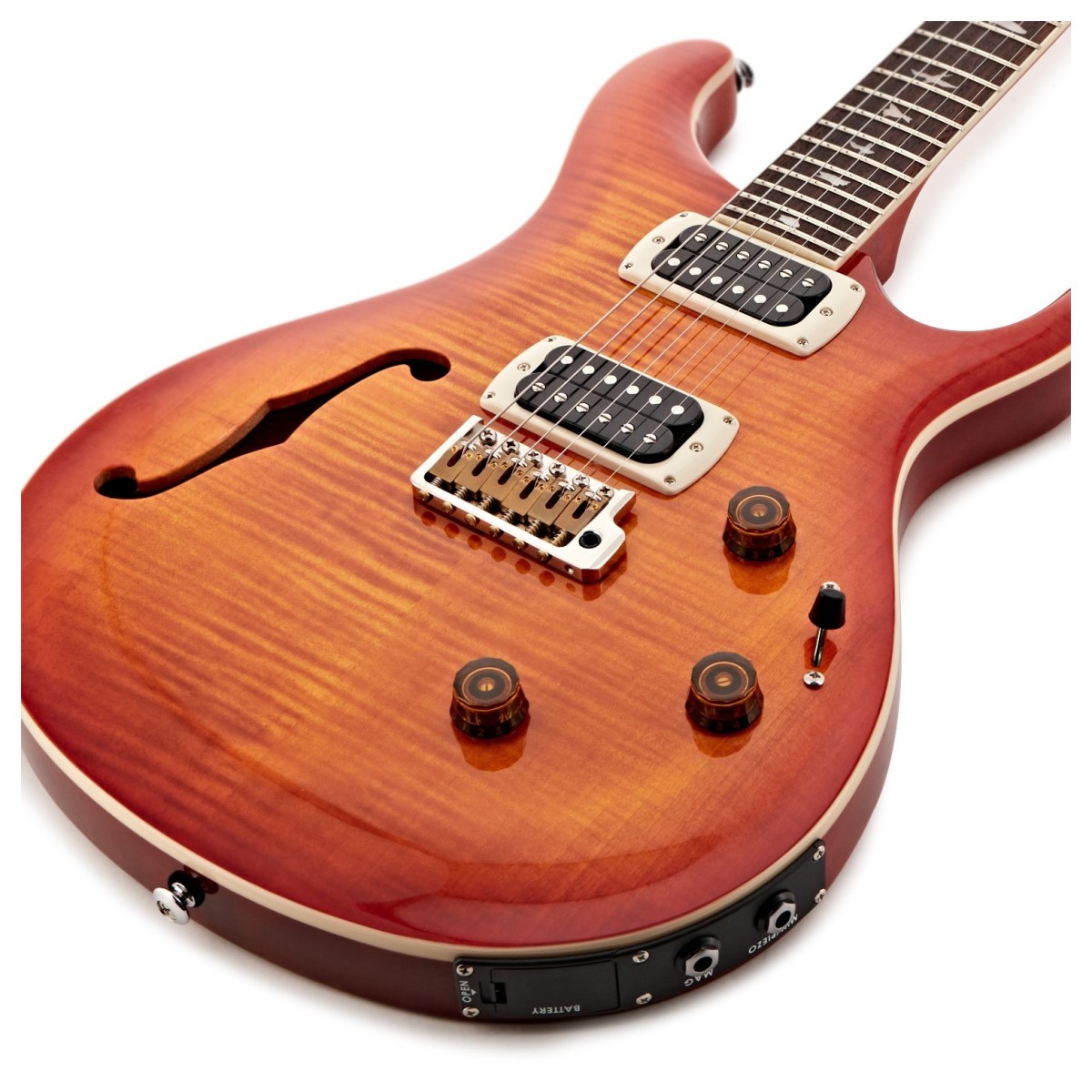 Prs Custom 24 Semi Hollow Piezo Se (wing Tuners) 2h Ht Rw - Vintage Sunburst - Semi-hollow electric guitar - Variation 2