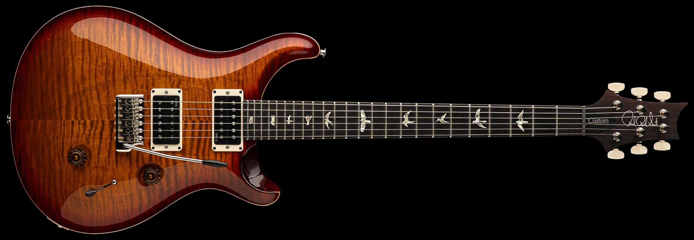 Prs Custom 24 Usa 2h Dmo Trem Rw - Dark Cherry Sunburst - Double cut electric guitar - Variation 1