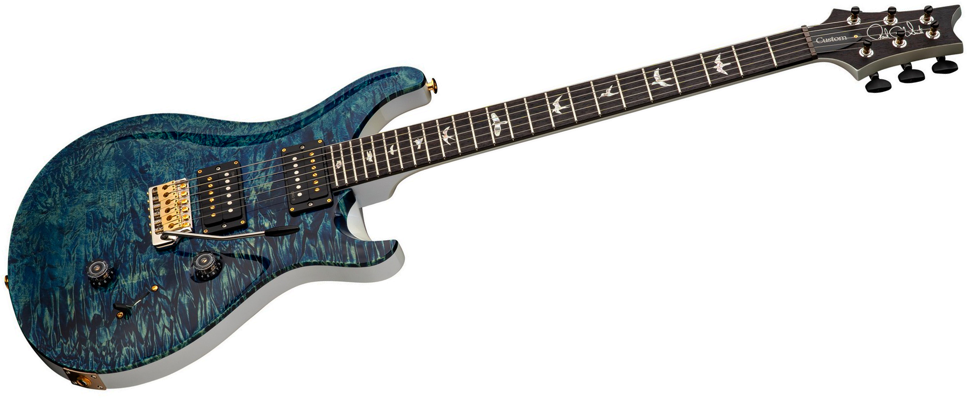 Prs Custom 24 Usa 2h Dmo Trem Rw - River Blue Pearl - Double cut electric guitar - Variation 1
