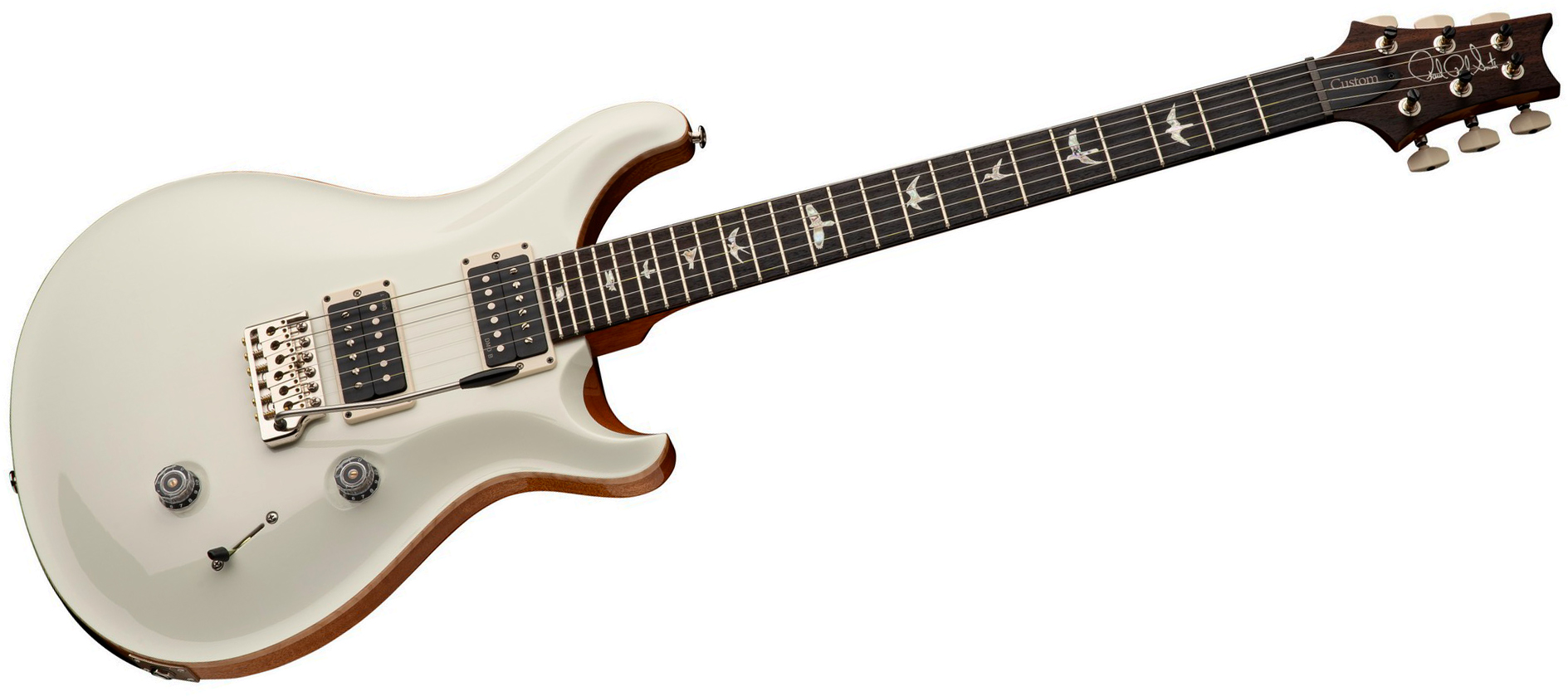 Prs Custom 24 Usa 2h Dmo Trem Rw - Antique White Top / Natural Back - Double cut electric guitar - Variation 1