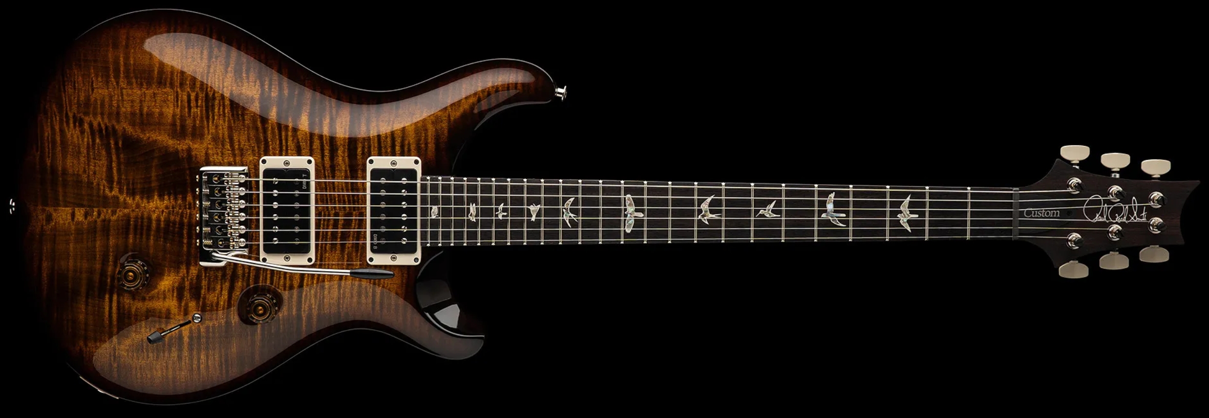 Prs Custom 24 Usa 2h Dmo Trem Rw - Black Gold Wraparound Burst - Double cut electric guitar - Variation 2