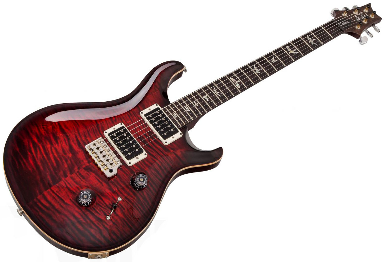 Prs Custom 24 Usa 2h Trem Rw - Fire Red Burst - Double cut electric guitar - Variation 1