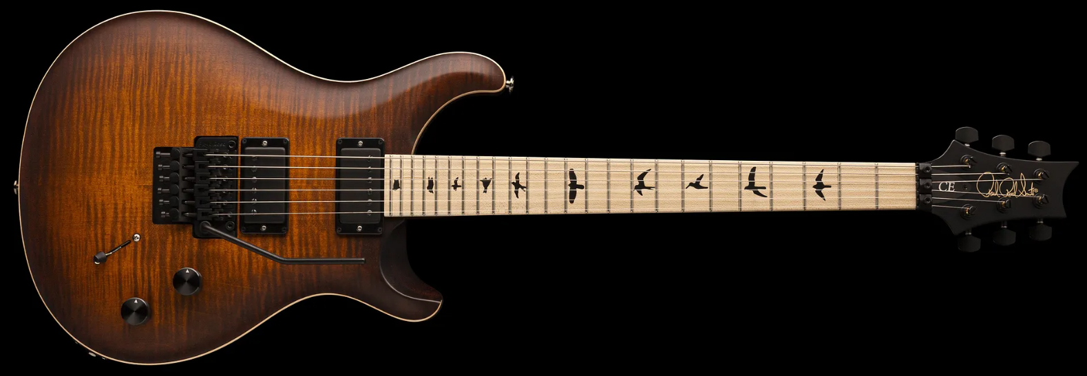 Prs Dustie Waring Dw Ce 24 Floyd Bolt-on Usa Signature 2h Fr Mn - Burnt Amber Smokeburst - Double cut electric guitar - Variation 1