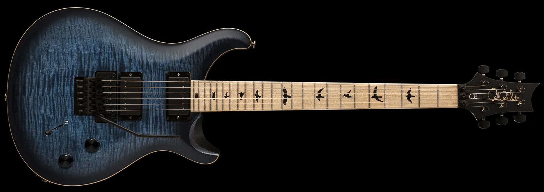 Prs Dustie Waring Dw Ce 24 Floyd Bolt-on Usa Signature 2h Fr Mn - Faded Blue Smokeburst - Double cut electric guitar - Variation 1