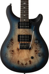 Double cut electric guitar Prs SE Exotic Veneer Custom 24-08 Poplar Burl - Lake blue midnight burst