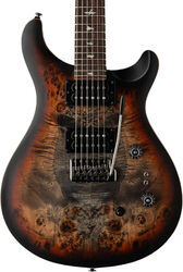 Double cut electric guitar Prs SE Exotic Veneer Custom 24-08 Poplar Burl - Charcoal cherry midnight burst