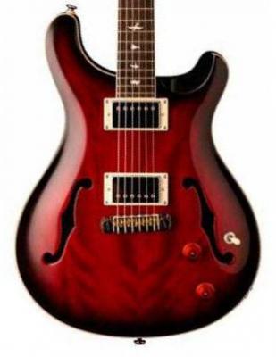 Solid body electric guitar Prs SE Custom 22 Semi-Hollow - Fire red burst