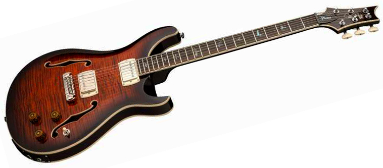 Prs Hollowbody Ii Piezo Se (wing Tuners) 2h Ht Eb - Orange Tiger Smokeburst - Semi-hollow electric guitar - Variation 1