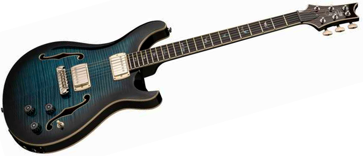 Prs Hollowbody Ii Piezo Se (wing Tuners) 2h Ht Eb - Peacock Blue Burst - Semi-hollow electric guitar - Variation 1