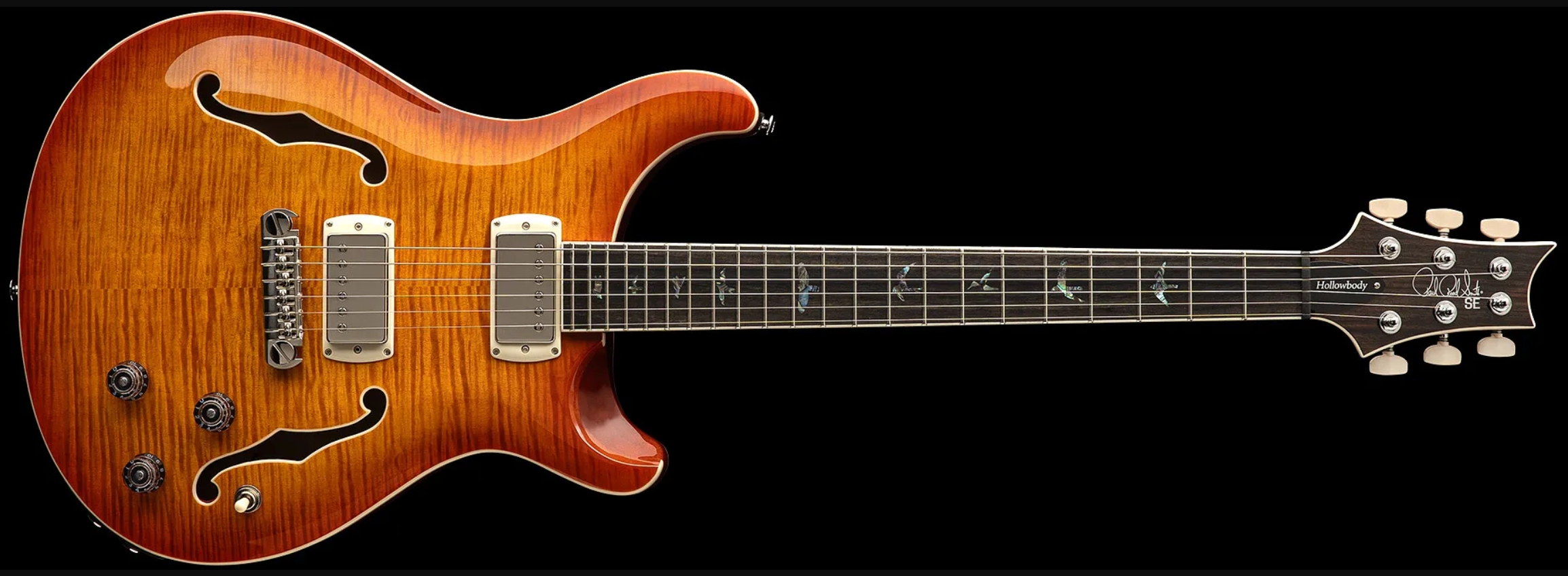 Prs Hollowbody Ii Piezo Se (wing Tuners) 2h Ht Eb - Vintage Sunburst - Semi-hollow electric guitar - Variation 3