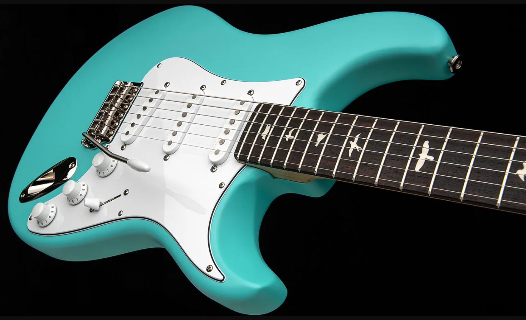 Prs John Mayer Silver Sky Bolt-on Usa Ltd Trem 3s Rw - Wild Blue Satin - Double cut electric guitar - Variation 2