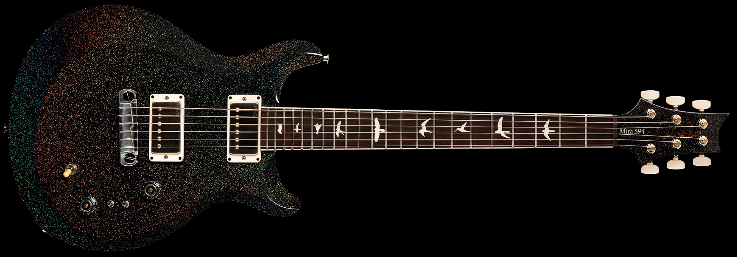 Prs Mira 594 S2 Usa 2h Ht Rw - Black Rainbow Holoflake - Double cut electric guitar - Variation 1