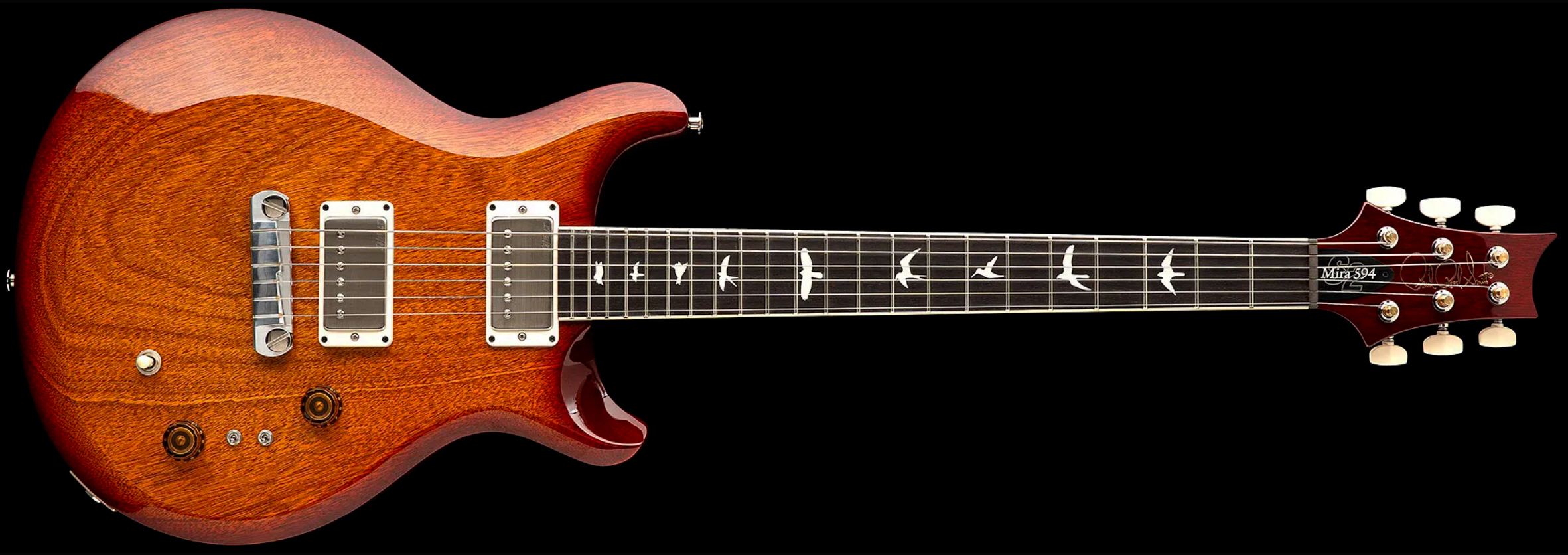 Prs Mira 594 S2 Usa 2h Ht Rw - Dark Cherry Sunburst - Double cut electric guitar - Variation 3