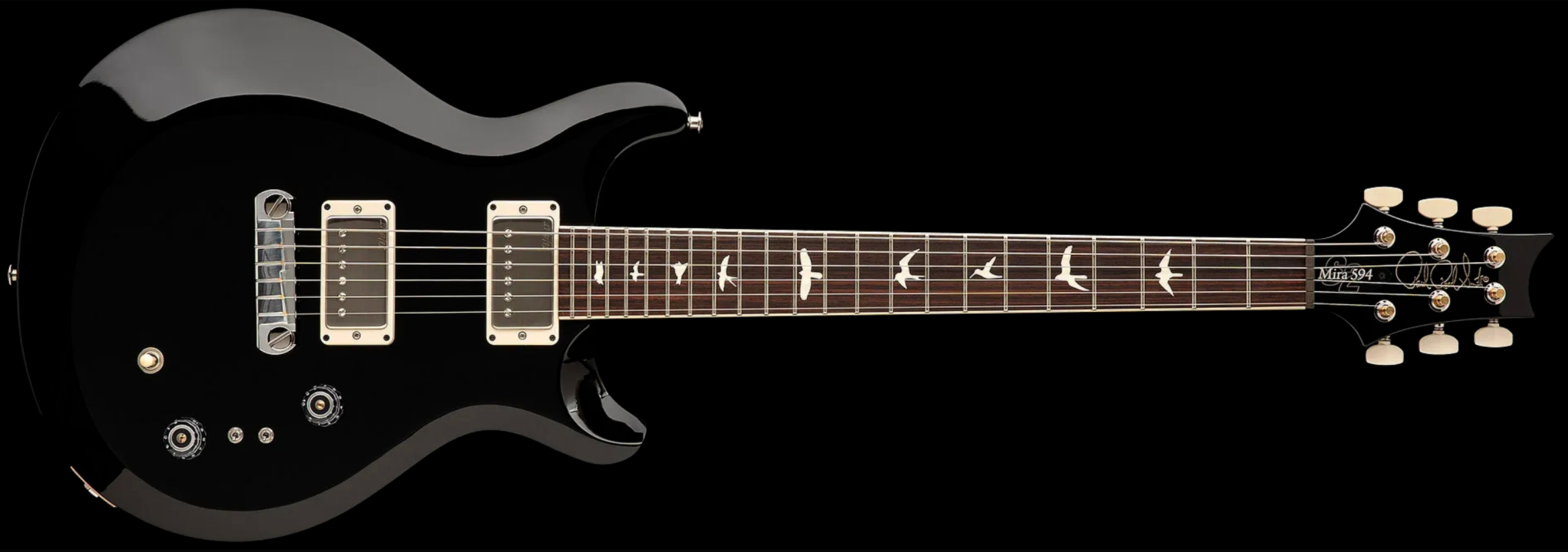 Prs Mira 594 S2 Usa 2h Ht Rw - Black - Double cut electric guitar - Variation 3