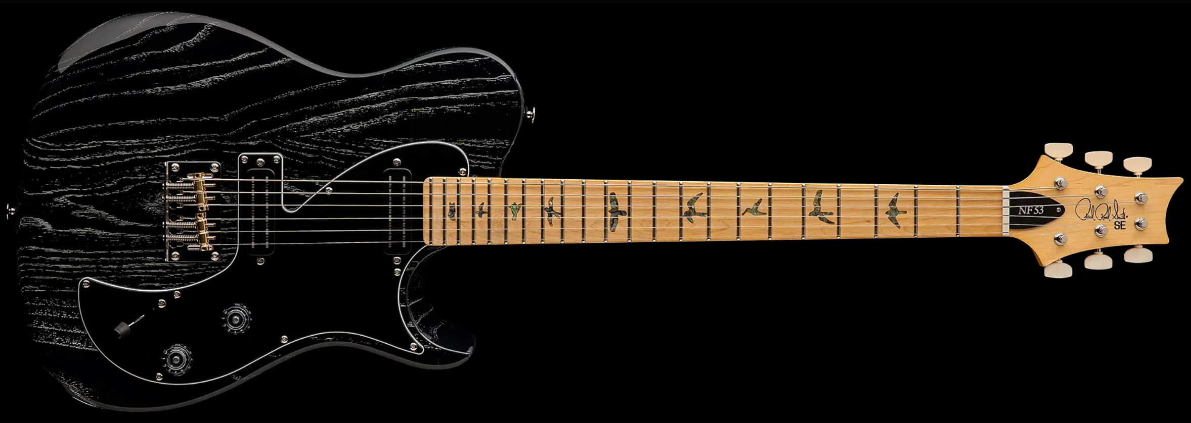 Prs Nf53 Se 2mh Ht Mn - Black Doghair - Tel shape electric guitar - Variation 3