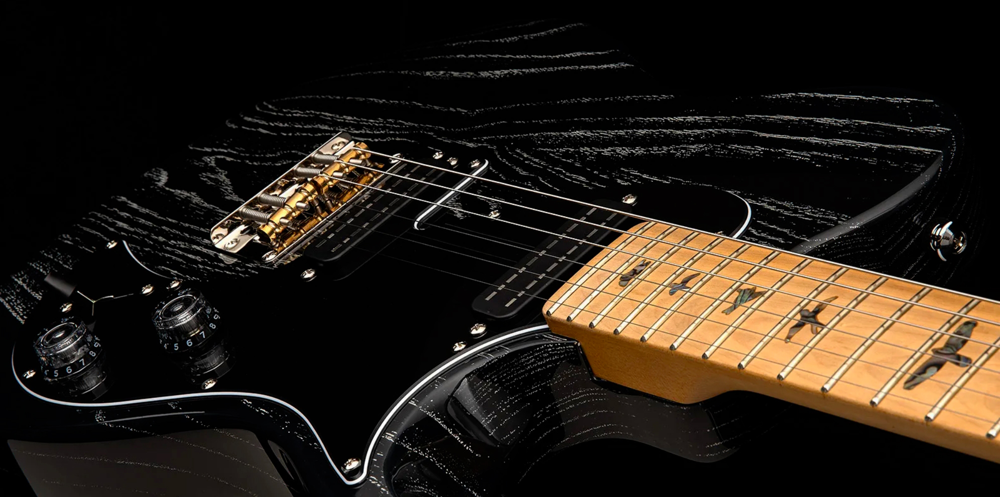 Prs Nf53 Se 2mh Ht Mn - Black Doghair - Tel shape electric guitar - Variation 6