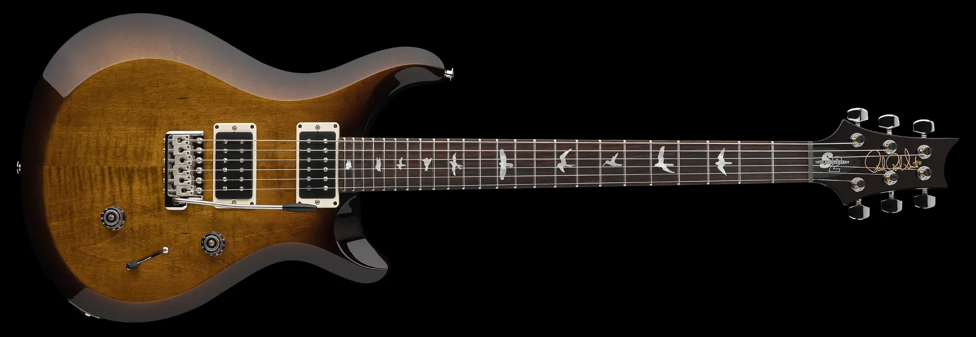 Prs S2 Custom 24 10th Ann. Ltd Usa 2023 2h Trem Rw - Black Amber - Double cut electric guitar - Variation 2