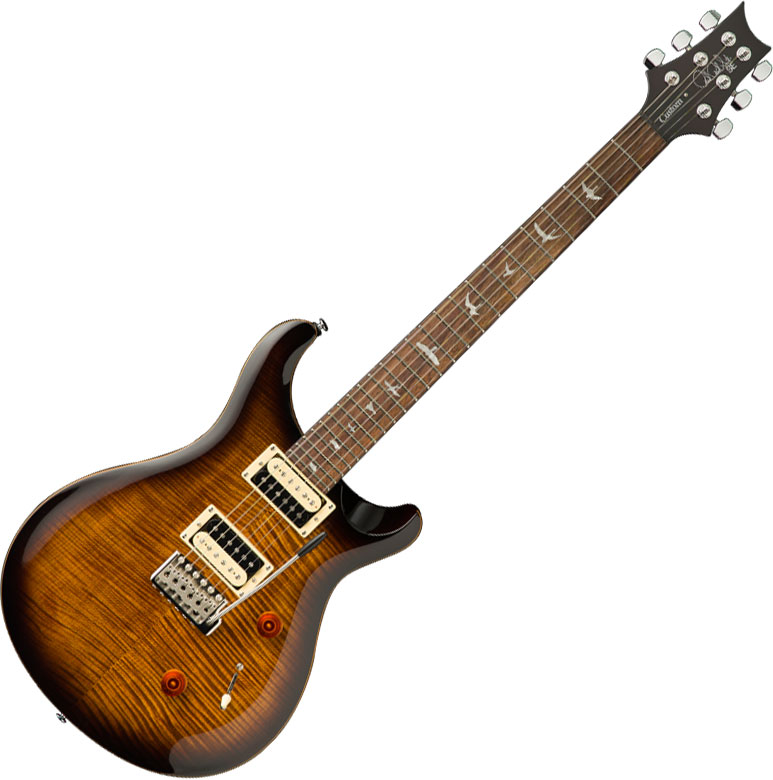 Prs SE Custom 24 2021 - black gold burst Solid body electric guitar sunburst