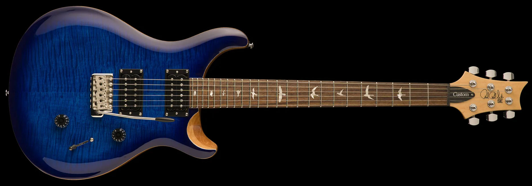 Prs Se Custom 24 Lh 2021 2h Trem Rw +housse - Faded Blue Burst - Left-handed electric guitar - Variation 1