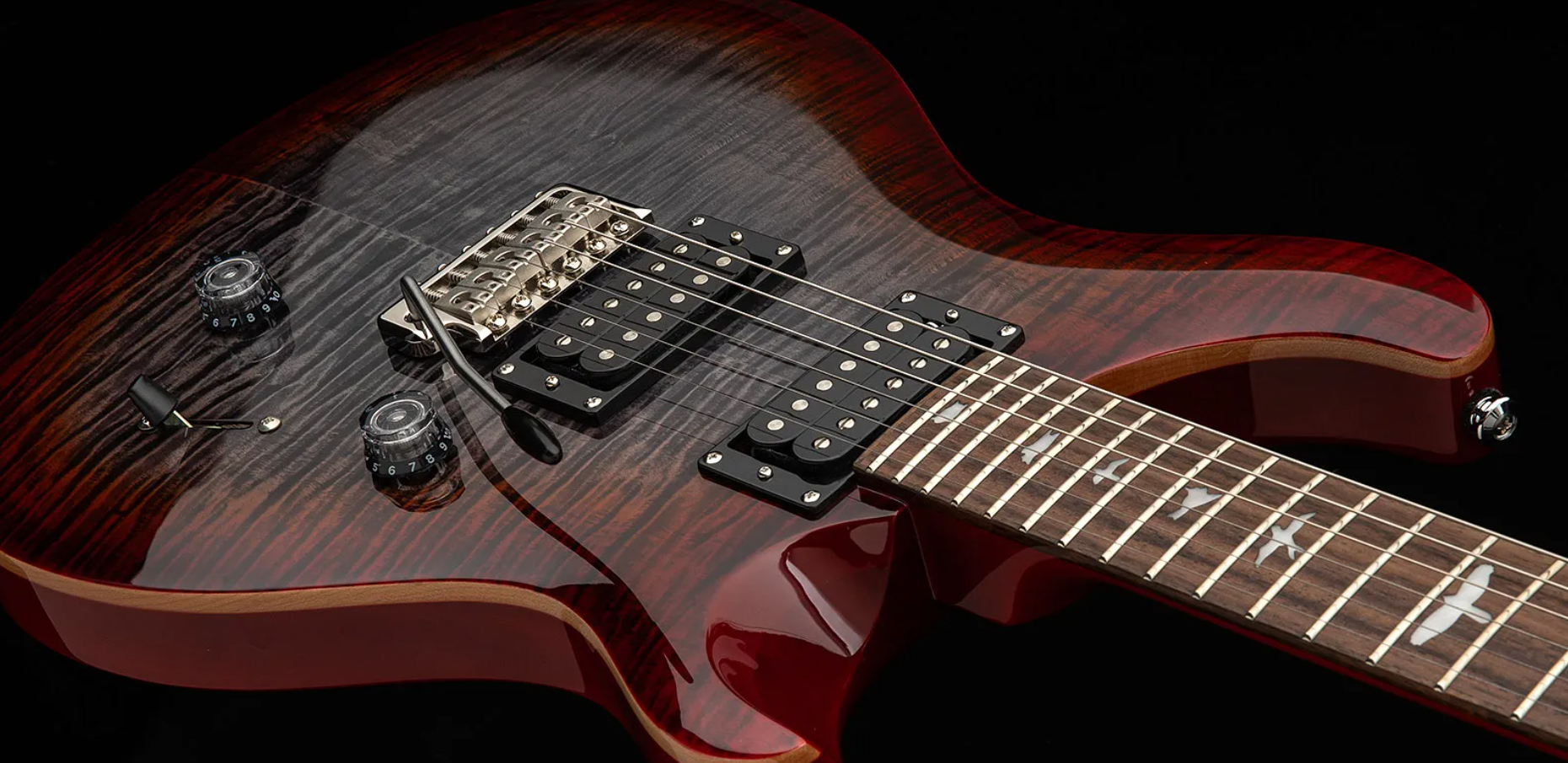 Prs Se Custom 24 2h 85/15s Trem Rw - Charcoal Cherry Burst - Double cut electric guitar - Variation 3
