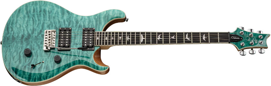 Prs Se Custom 24 Quilt 2h Trem Eb - Turquoise - Double cut electric guitar - Variation 1